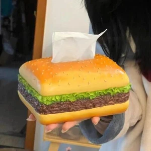 Hamburger Porta Fazzoletti Creativo Scatola Porta Fazzoletti Viso Organizzatore Carta Fazzoletti - Foto 1 di 8