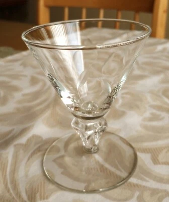 Lot4 3oz Stemmed Glass Liquor Cocktail Dessert 4" Vtg Crystal Libbey Simplicity - Image 1 of 4
