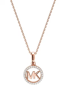 Michael Kors MK Rose Gold Plated Silver & Zirconia Necklace New RRP $295 Genuine - Picture 1 of 6