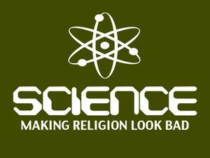 Brand New SCIENCE MAKING RELIGION LOOK BAD TSHIRT Atheist Mens Womens SM-5XL - Picture 1 of 2