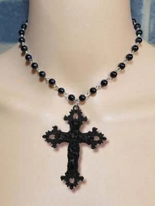 Cross Gothic Necklace Grunge Necklace Exaggerated Jewelry Statement Necklace - Picture 1 of 4