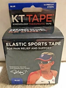 Kinesiology Tape KT TAPE 20 Precut Strips BLUE Running Yoga Fitness - Picture 1 of 3