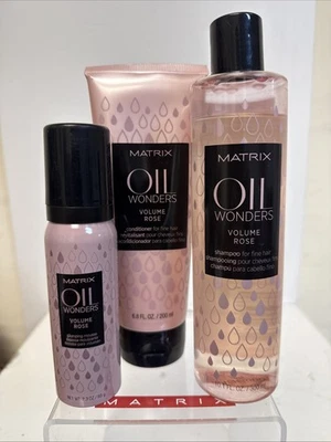 Matrix Oil Wonders VolumeRose Shampoo 10.1 oz  & Conditoner 6.8 oz &mousse 2.3 - Image 1 of 2