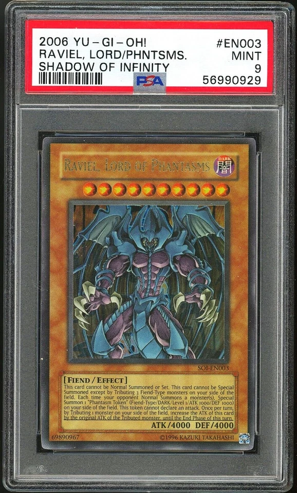 PSA 9 - 2006 YU-GI-OH! SHADOW OF INFINITY RAVIEL LORD OF PHANTASMS ULTRA RARE - Image 1 of 2