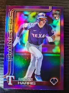 2025 Topps Dustin Harris RC Purple Foil /250 #374 Rangers - Picture 1 of 2