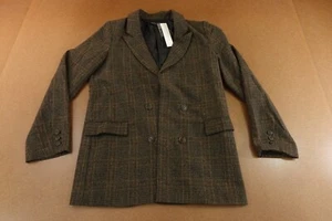 The Workshop Womens Size Large Brown Plaid Four Button Mid Length Blazer NWT - Picture 1 of 9
