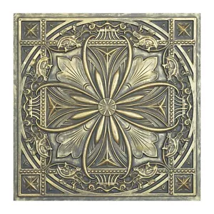 Faux finishes peeling Wall covering Ceil panel Tin tiles PL10 ancient gold 10pcs - Picture 1 of 23