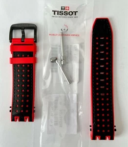 Original Tissot T-Race T115417A / T115427A Black / Red Rubber Watch Band Strap - Picture 1 of 3