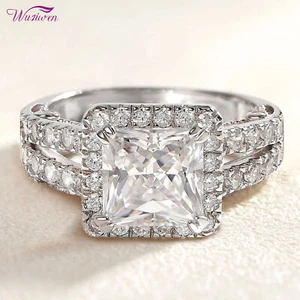 WuziwenSterling Silver 3.5CT Engagement Ring Promise Rings Jewelry Gift for Her - Picture 1 of 13