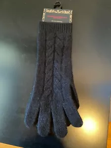 NEW Christian Siriano Black 100% Cashmere Gloves One Size Knit - Picture 1 of 3
