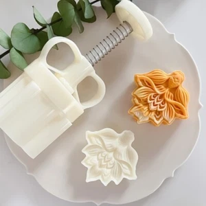 Fish Flower Moon Cakes Molds Cookie Stamp Hand Pressure Pastries Tool - Picture 1 of 8