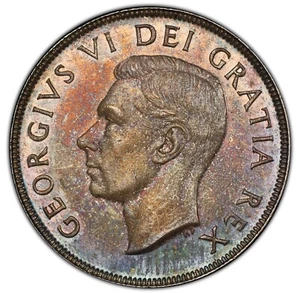 Canada - 1951 George VI Dollar - PCGS MS64 - SUPER PQ MARK FREE TONED GEM ! - Picture 1 of 5