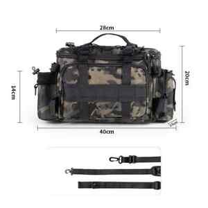 Waterproof Fishing Bag Cross Body Sling Fishing tackle Backpack with Rod Holder