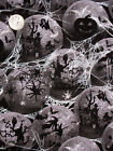 Tissu coton ensorcelé boule de cristal Halloween toiles d'araignée traditions 29" longueur