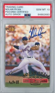 Nolan Ryan Signed 1996 Pacific Nolan Ryan #26 Card PSA 84882693 GM MT 10 AUTO - Picture 1 of 1