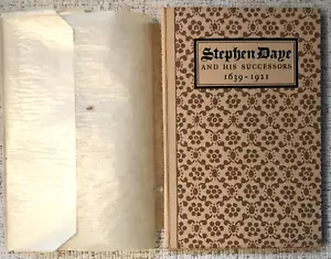 " STEPHEN DAYE UND SEINE NACHFOLGER " 1921 LTD ED HC SEHR GUTER ZUSTAND + UNIVERSITY PRESS - Bild 1 von 2