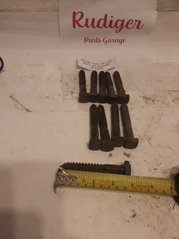 (QTY10) nos vintage 1/2 x 3 1/2 inch 3/4 sqaure head lag bolts Cover