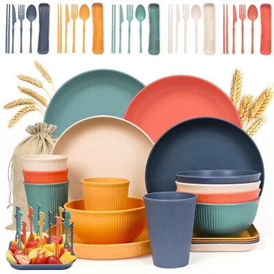 Camping Geschirr Besteckset Geschirrset Outdoor Besteck 5 Personen Picknick DE - Bild 1 von 4