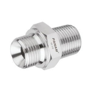 Stainless Steel, BSP Male x NPT Male, 3/8 x 1/2 - Picture 1 of 1