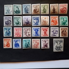 AUSTRIA 1948/50 COSTUMI REGIONALI, SERIE C/TA DI 27 VALORI INTEGRI MNH**