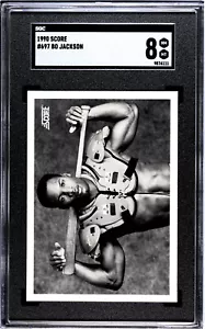 Tarjeta de béisbol Bo Jackson 1990 puntaje #697 blanco y negro clasificación SGC 8 - Imagen 1 de 2