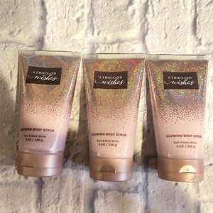 3 NEW BATH BODY WORKS A Thousand Wishes Glow Body Scrub 8 OZ - Picture 1 of 2