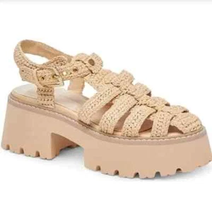 WILD PAIR "HERAA" FISHERMAN LUG SOLE NATURAL SANDALS SIZE 7M MSRP 59.50 NEW - Picture 1 of 10