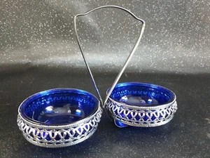 Anbietschale - Snackschale 70-er Jahre blaues Glas - Bild 1 von 6