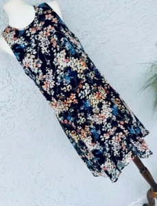 Tommy Hilfiger Multi/Black Sleeveless Floral Sheer Dress Womans Size 8 NEW 🔥 - Picture 1 of 12