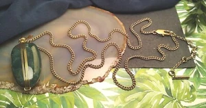 KENNETH COLE Wire Wrapped Stone Designer Necklace 30" Gold Tone, Adjustable! - Picture 1 of 10