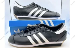 Adidas Country II Core Negro Id6600 OG Blanco Hombres Zapatos de Cuero Parte Inferior de Goma - Imagen 1 de 6