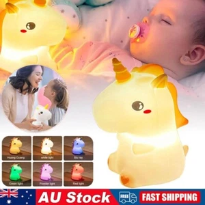 Unicorn Night Lamp USB Silicone Light Cartoon Animal Kids Bedroom Decor Light - Picture 1 of 14