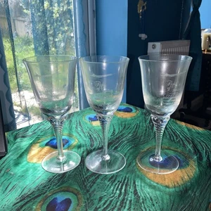 Concorde Flights of Fancy Wine Glasses X 3 Spiral Stem 19 cm 9th April 1996 - Picture 1 of 15