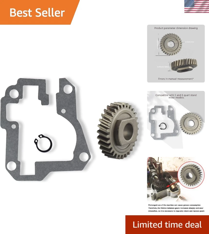 W11086780 Juego de engranajes de repuesto para batidoras KitchenAid - Incluye junta y clip Foto 1 de 4
