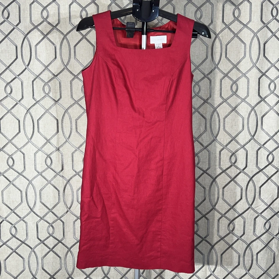 Vestido Chadwick’s Para Mujer Talla 6 Rosa Lino/Algodón Cambio Sin Mangas Forrado Cremallera Trasera Foto 1 de 4