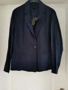 John Lewis Single Breasted Linen Blazer, Blue UK 8 BNWT RRP £79 - Picture 1 of 6