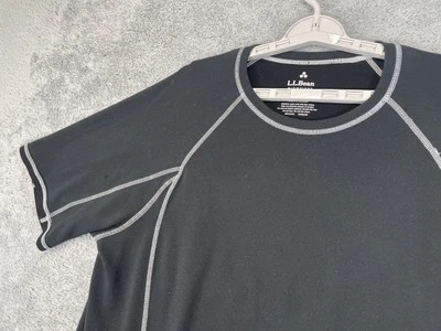 Camisa LL Bean Para Hombres XL Alta Negra Peso Medio Rendimiento Secado Rápido Camiseta Atlética Foto 1 de 4