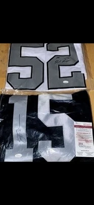 Camisetas autógrafas de Denzel Perryman (#52) y Michael Crabtree (#15) JSA  Foto 1 de 3