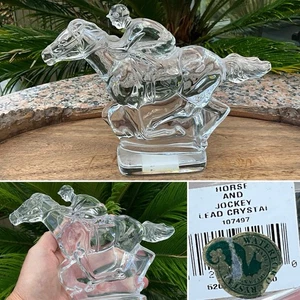 👀RARA ESTATUILLA DE CRISTAL WATERFORD CABALLO Y JINETE PISAPAPELES ETIQUETA 8x6” Como nueva🎁 - Imagen 1 de 16