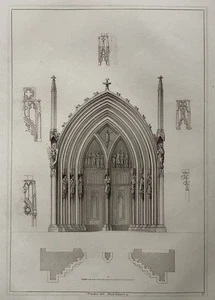 Minoritenkirche Wien Radierung Strauß Portal Architektur Maria Schnee Gotik 1817 - Picture 1 of 6