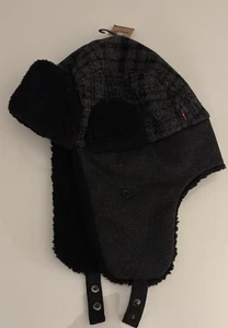 Levis Trapper Mütze Herren Große XL Fleece Sherpa Schwarz - Bild 1 von 3