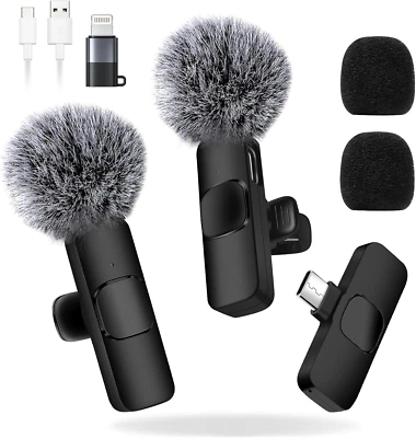 Kabelloses Lavalier Mikrofon Wireless Mini Mikrofon Plug-Play Ansteckmikrofon fü - Bild 1 von 4