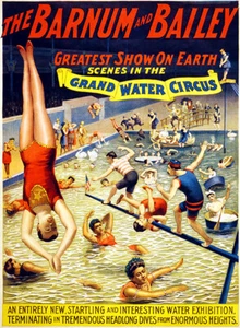 Scenes In The Grand Water - Greatest Show Barnum & Bailey - 1895 - Circus Poster - Picture 1 of 1