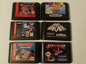 Menge 6 authentische Sega Genesis Videospiele, Aero Batman Zoom! Tom & Jerry Air.. - Bild 1 von 17