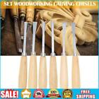 6pcs Carbon Steel Wood Carving Hand Chisel Set Woodworking Lathe Gouges Tools _