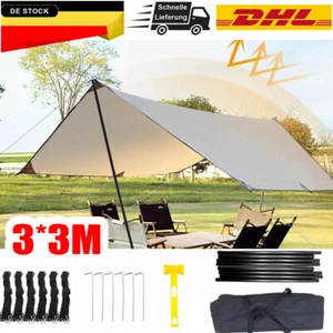 Tarp 3x3 Wasserdicht Sonnensegel Hängematte Outdoor Camping Zelt Plane UV-Schutz - Bild 1 von 15