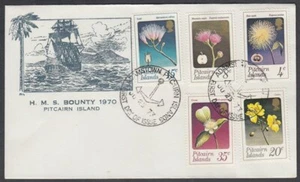 PITCAIRN IS 1973 FLOWERS FDC SET (5) (ID:175/PI52) - Picture 1 of 1