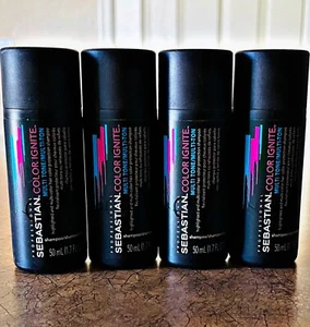 Sebastian Professional COLOR IGNITE MULTI TONE Shampoo LOT of 4 Travel Sz 1.7ozE - Picture 1 of 2