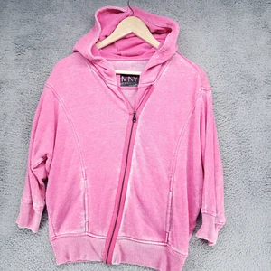MNY Marc New York Womens S Diagonal Full Zip Sweater CozyJacket Hoodie Pink - Picture 1 of 19