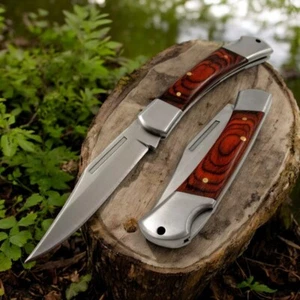 KLAPPTASCHENMESSER | Rite Edge Silver Blade Rosewood Griff Lockback Hunter EDC - Bild 1 von 13